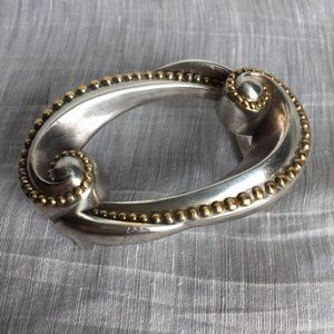 Terry Stack silver & gold vintage belt buckle